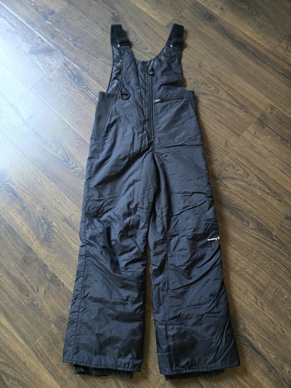 Black Insulated Kid's Snow Bib Jumpsuit